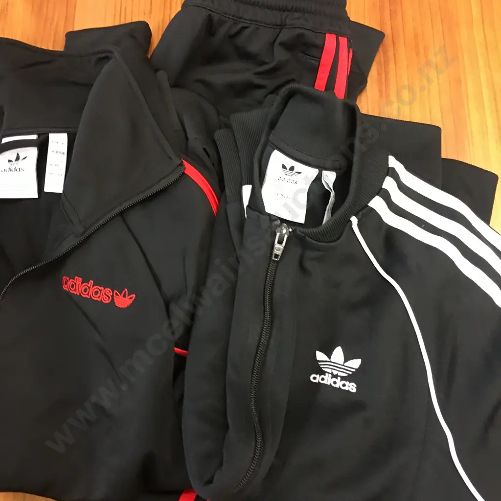 Adidas Track Suit Black & Red With Adidas Zip Up Track Top Size Small  Image 1++